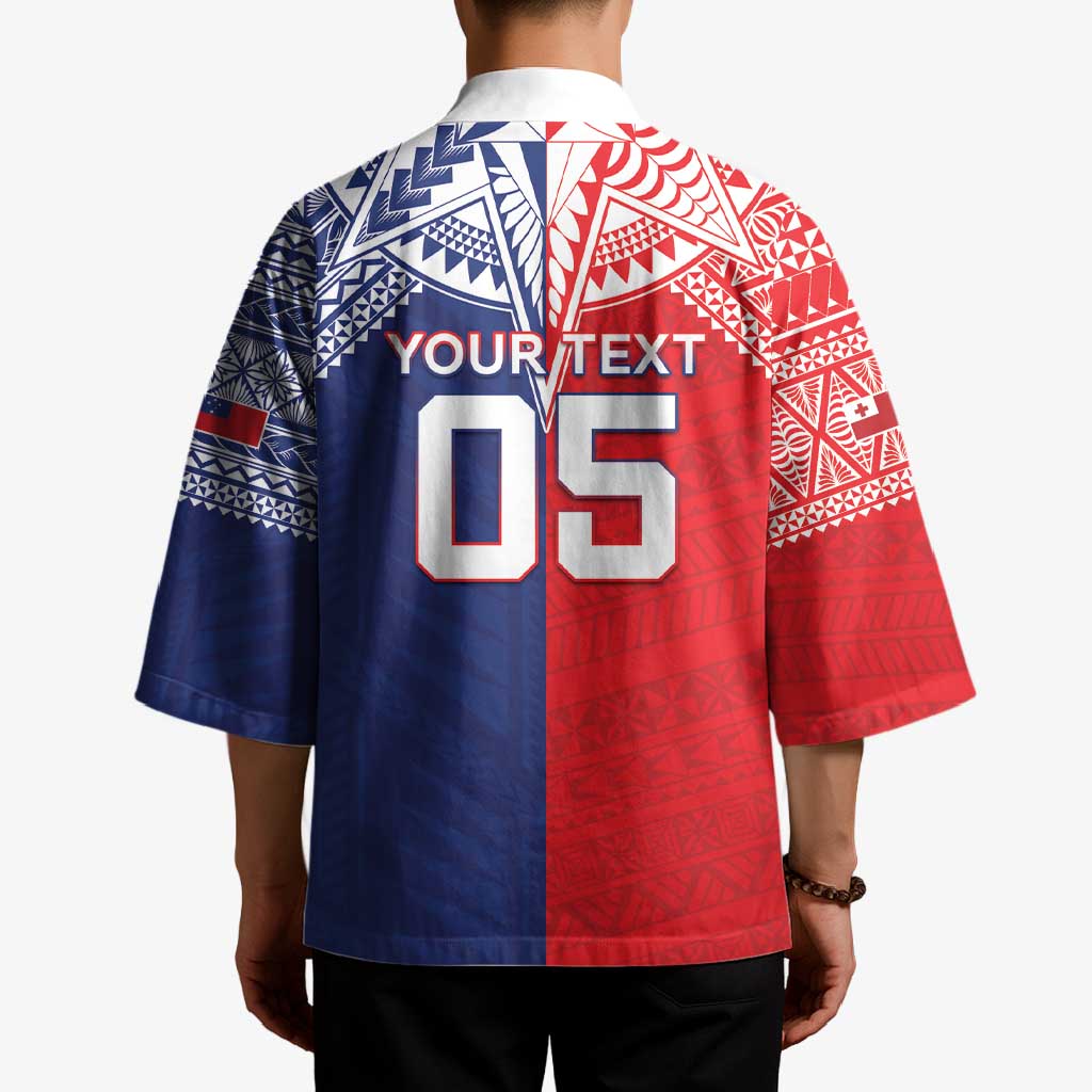 Custom Rugby Samoa And Tonga Kimono Toa Samoa With Mate Maa LT05 - Polynesian Pride