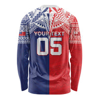 Custom Rugby Samoa And Tonga Long Sleeve Shirt Toa Samoa With Mate Maa LT05 - Polynesian Pride