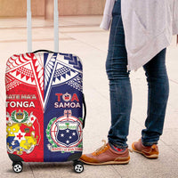 Rugby Samoa And Tonga Luggage Cover Toa Samoa With Mate Maa LT05 Multicolor - Polynesian Pride