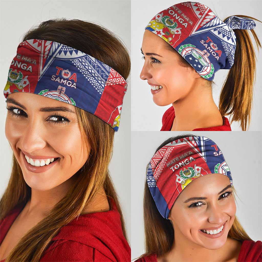 Rugby Samoa And Tonga Neck Gaiter Toa Samoa With Mate Maa LT05 - Polynesian Pride