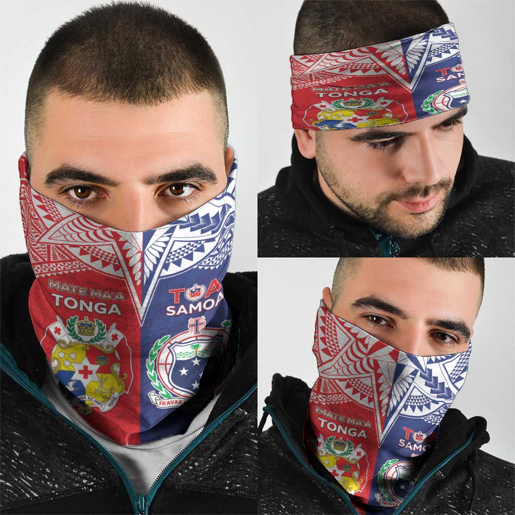Rugby Samoa And Tonga Neck Gaiter Toa Samoa With Mate Maa LT05 - Polynesian Pride