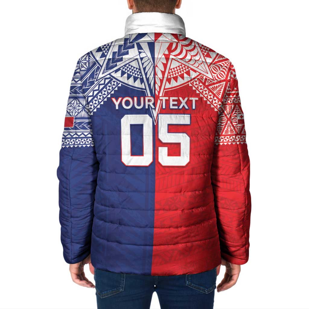 Custom Rugby Samoa And Tonga Padded Jacket Toa Samoa With Mate Maa LT05 - Polynesian Pride