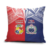 Rugby Samoa And Tonga Pillow Cover Toa Samoa With Mate Maa LT05 Multicolor - Polynesian Pride