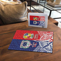 Rugby Samoa And Tonga Puzzle Toa Samoa With Mate Maa LT05 - Polynesian Pride