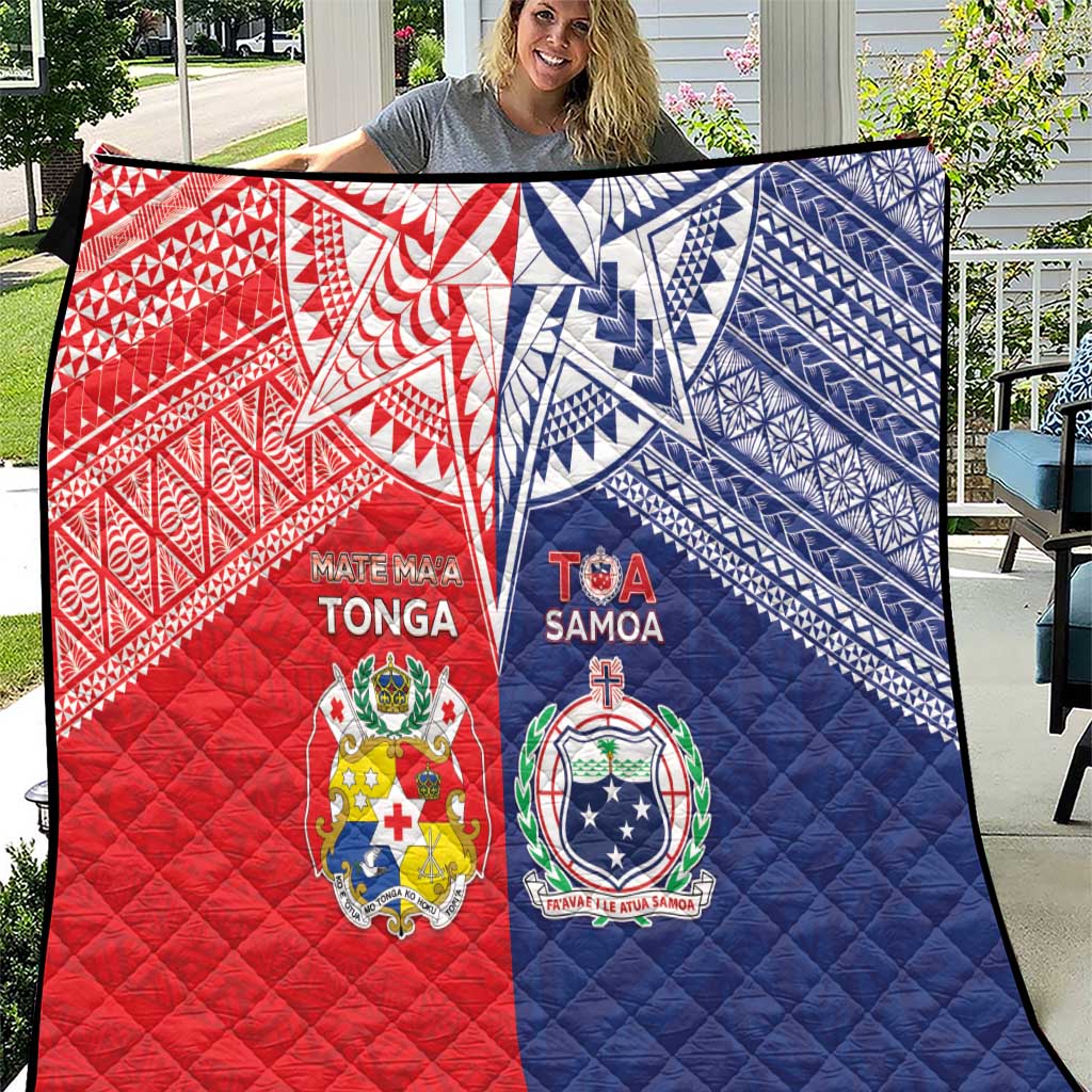 Rugby Samoa And Tonga Quilt Toa Samoa With Mate Maa LT05 Multicolor - Polynesian Pride