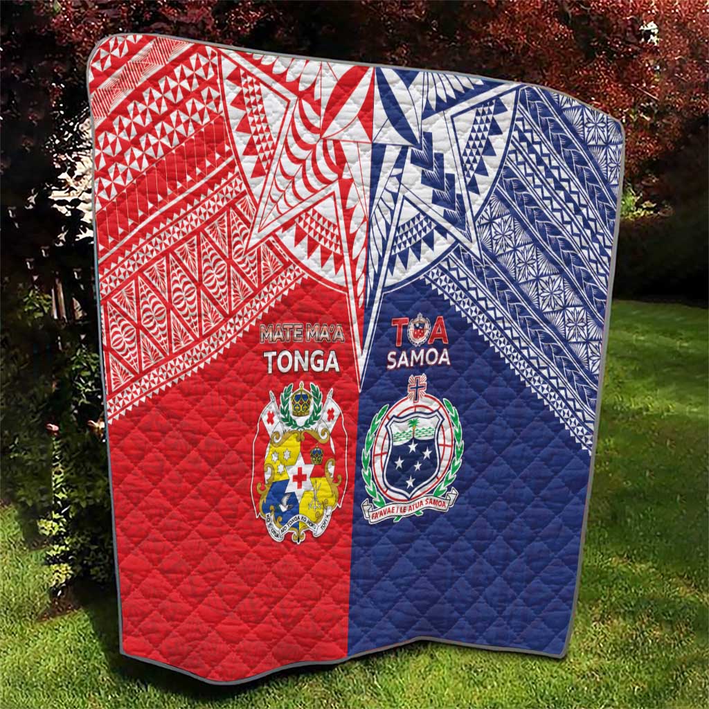 Rugby Samoa And Tonga Quilt Toa Samoa With Mate Maa LT05 - Polynesian Pride
