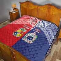 Rugby Samoa And Tonga Quilt Toa Samoa With Mate Maa LT05 - Polynesian Pride