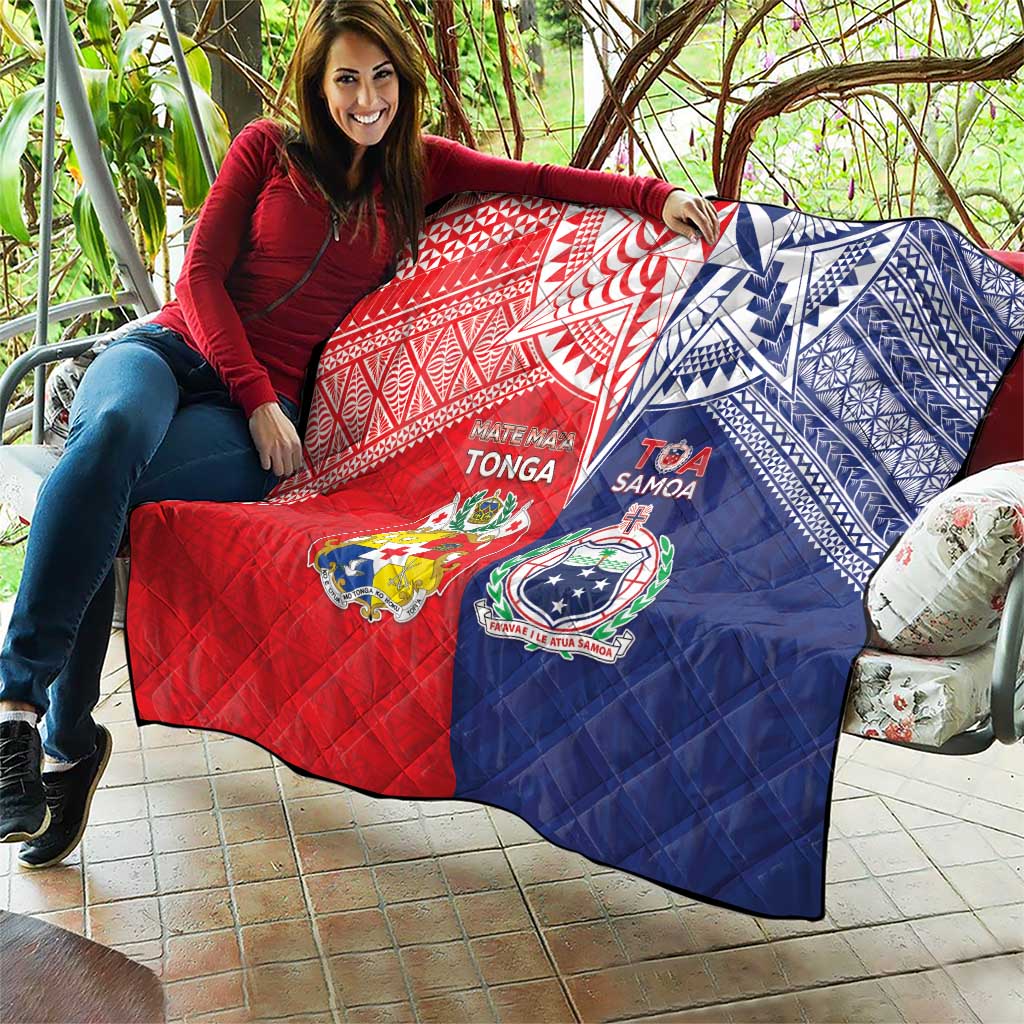 Rugby Samoa And Tonga Quilt Toa Samoa With Mate Maa LT05 - Polynesian Pride