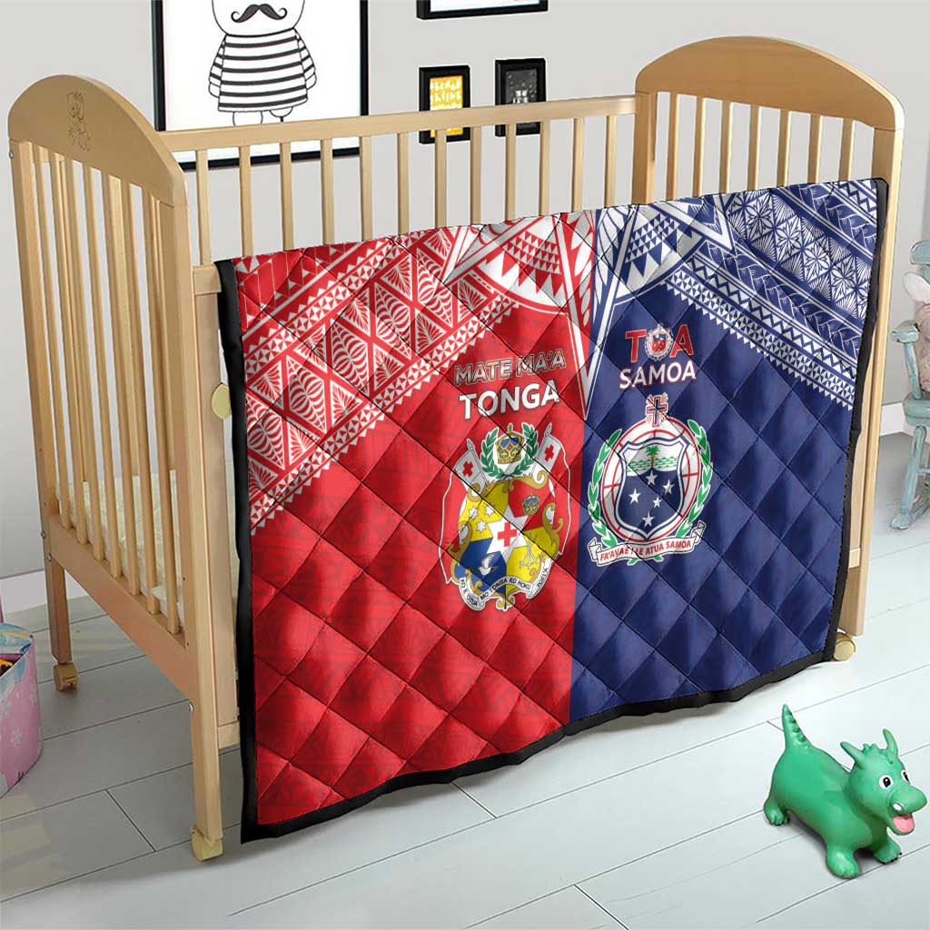 Rugby Samoa And Tonga Quilt Toa Samoa With Mate Maa LT05 - Polynesian Pride