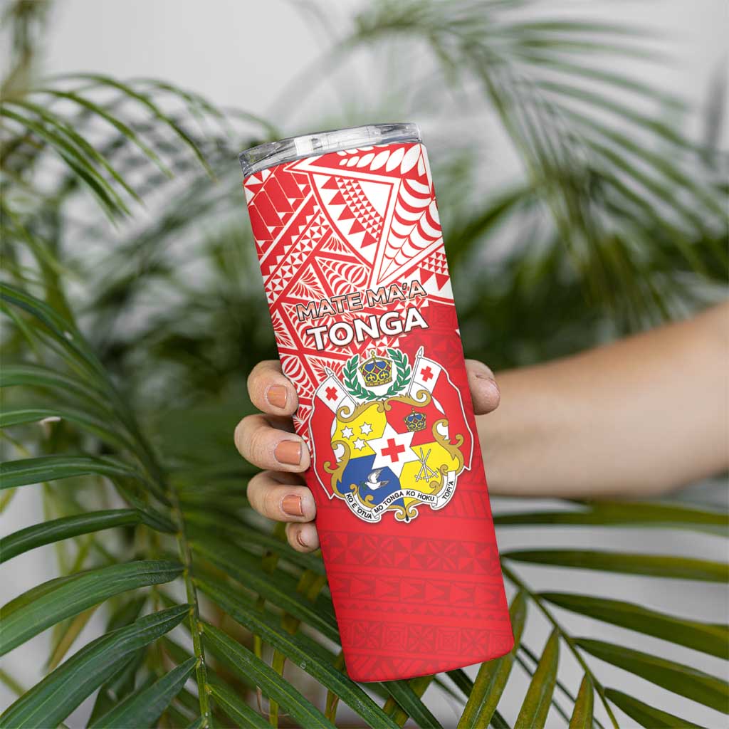 Custom Rugby Samoa And Tonga Skinny Tumbler Toa Samoa With Mate Maa LT05 - Polynesian Pride