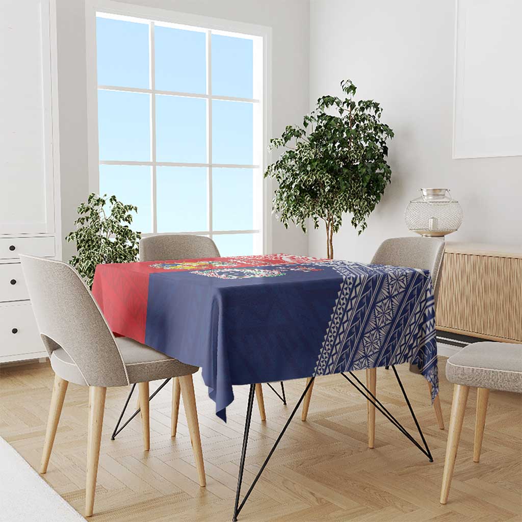 Rugby Samoa And Tonga Tablecloth Toa Samoa With Mate Maa LT05 - Polynesian Pride