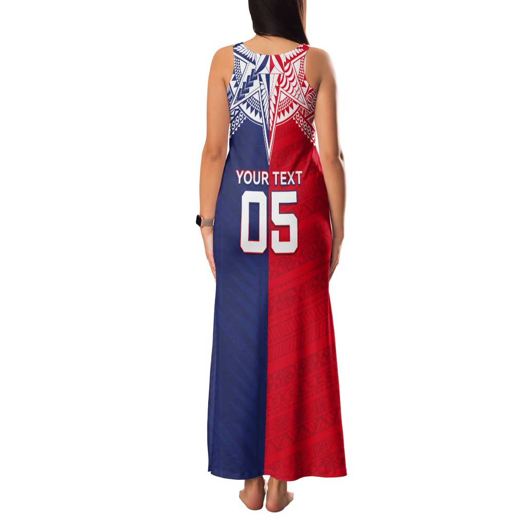 Custom Rugby Samoa And Tonga Tank Maxi Dress Toa Samoa With Mate Maa LT05 - Polynesian Pride