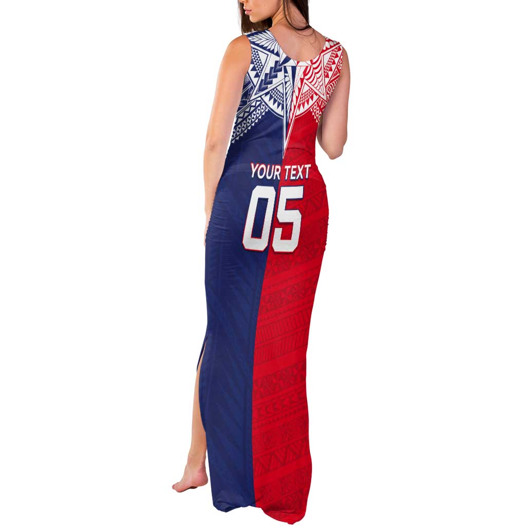 Custom Rugby Samoa And Tonga Tank Maxi Dress Toa Samoa With Mate Maa LT05 - Polynesian Pride