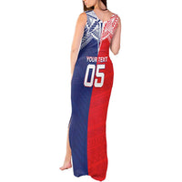 Custom Rugby Samoa And Tonga Tank Maxi Dress Toa Samoa With Mate Maa LT05 - Polynesian Pride