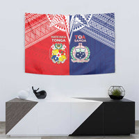 Rugby Samoa And Tonga Tapestry Toa Samoa With Mate Maa LT05 - Polynesian Pride