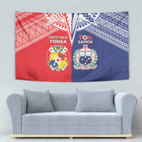 Rugby Samoa And Tonga Tapestry Toa Samoa With Mate Maa LT05 - Polynesian Pride