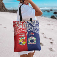 Rugby Samoa And Tonga Tote Bag Toa Samoa With Mate Maa LT05 - Polynesian Pride