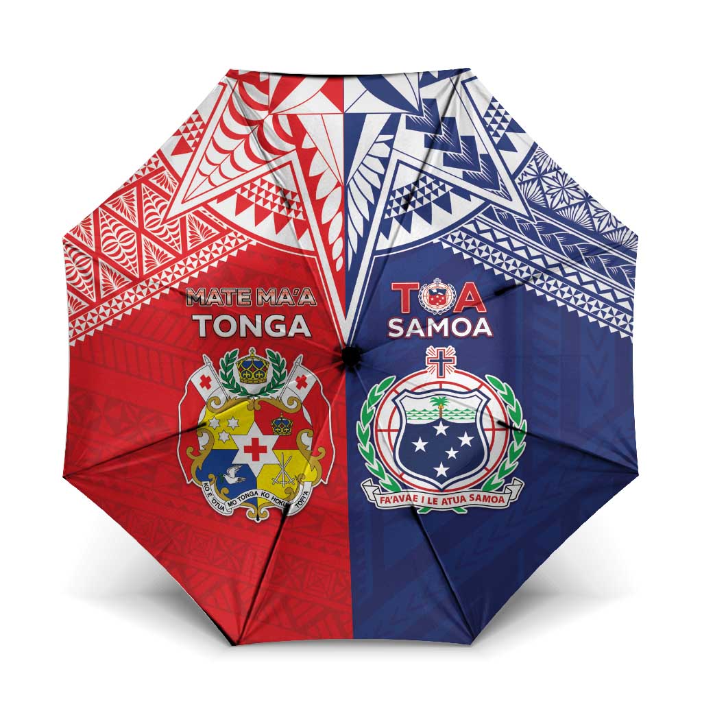 Rugby Samoa And Tonga Umbrella Toa Samoa With Mate Maa - Polynesian Pride