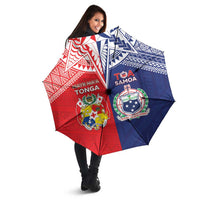 Rugby Samoa And Tonga Umbrella Toa Samoa With Mate Maa LT05 - Polynesian Pride