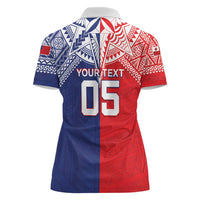 Custom Rugby Samoa And Tonga Women Polo Shirt Toa Samoa With Mate Maa LT05 - Polynesian Pride