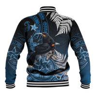 New Zealand Huia Bird Baseball Jacket Aotearoa Maori Pattern