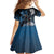 New Zealand Huia Bird Family Matching Off The Shoulder Long Sleeve Dress and Hawaiian Shirt Aotearoa Maori Pattern