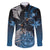 New Zealand Huia Bird Family Matching Off The Shoulder Long Sleeve Dress and Hawaiian Shirt Aotearoa Maori Pattern