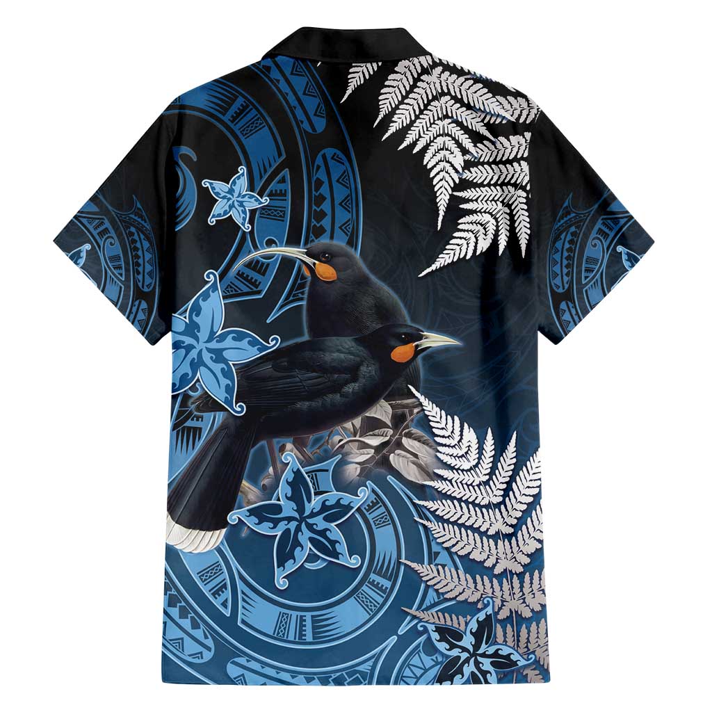 New Zealand Huia Bird Family Matching Off Shoulder Maxi Dress and Hawaiian Shirt Aotearoa Maori Pattern LT05 - Polynesian Pride