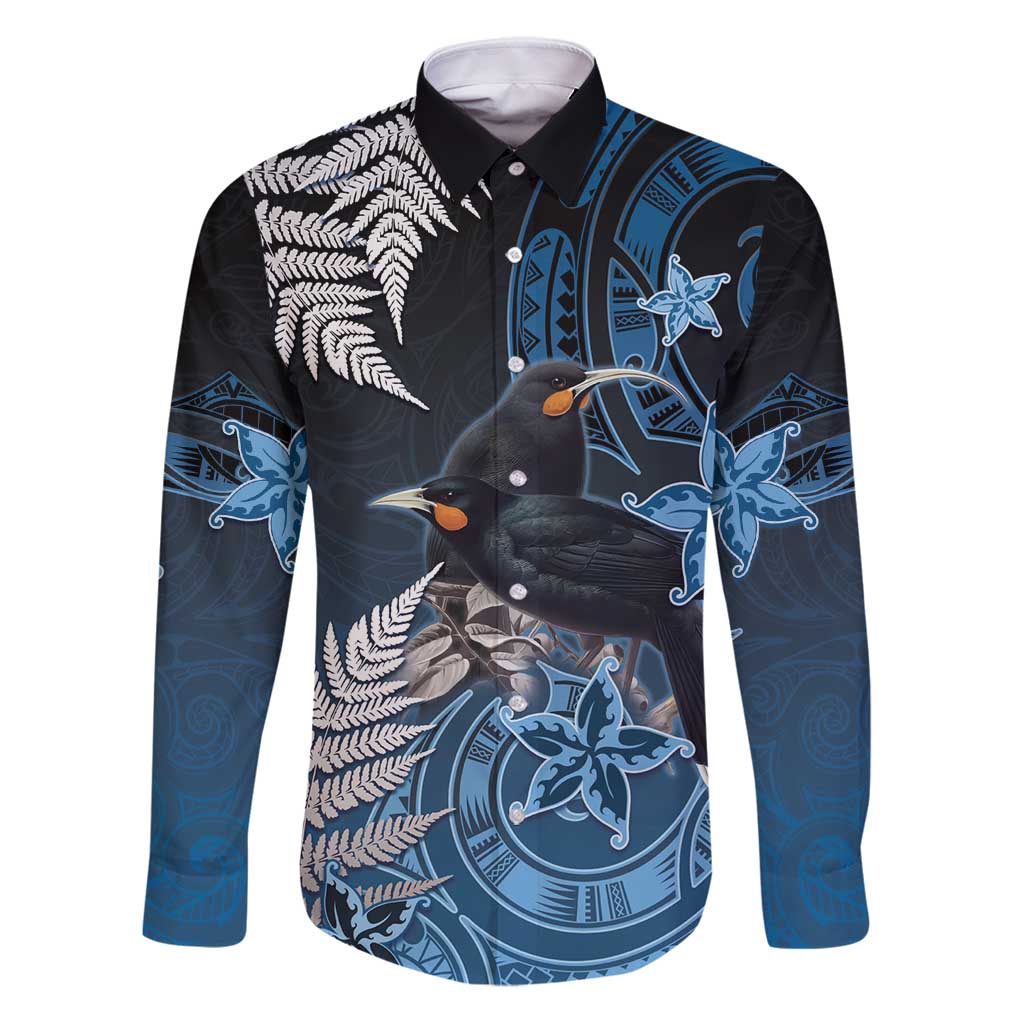New Zealand Huia Bird Family Matching Puletasi and Hawaiian Shirt Aotearoa Maori Pattern