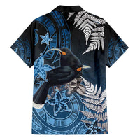 New Zealand Huia Bird Hawaiian Shirt Aotearoa Maori Pattern
