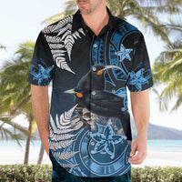 New Zealand Huia Bird Hawaiian Shirt Aotearoa Maori Pattern