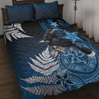 New Zealand Huia Bird Quilt Bed Set Aotearoa Maori Pattern