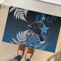 New Zealand Huia Bird Rubber Doormat Aotearoa Maori Pattern