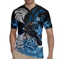 New Zealand Huia Bird Rugby Jersey Aotearoa Maori Pattern LT05 - Polynesian Pride