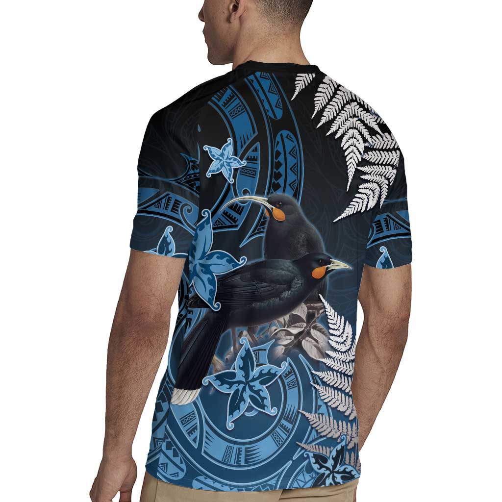 New Zealand Huia Bird Rugby Jersey Aotearoa Maori Pattern LT05 - Polynesian Pride