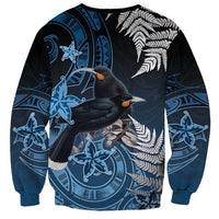 New Zealand Huia Bird Sweatshirt Aotearoa Maori Pattern LT05 - Polynesian Pride