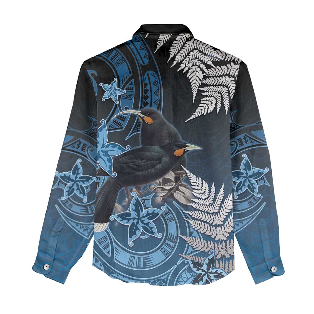 New Zealand Huia Bird Women Casual Shirt Aotearoa Maori Pattern LT05 - Polynesian Pride