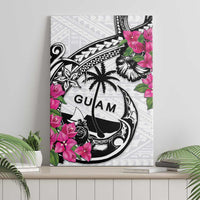 Guam Chamorro Canvas Wall Art Bougainvillea White Polynesian Tribal Pattern