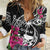 Guam Chamorro Women Casual Shirt Bougainvillea Black Polynesian Tribal Pattern