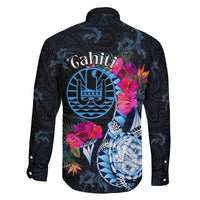 Tahiti Ia Orana Family Matching Off Shoulder Long Sleeve Dress and Hawaiian Shirt Polynesian Turtle With Coat Of Arms LT05 - Polynesian Pride