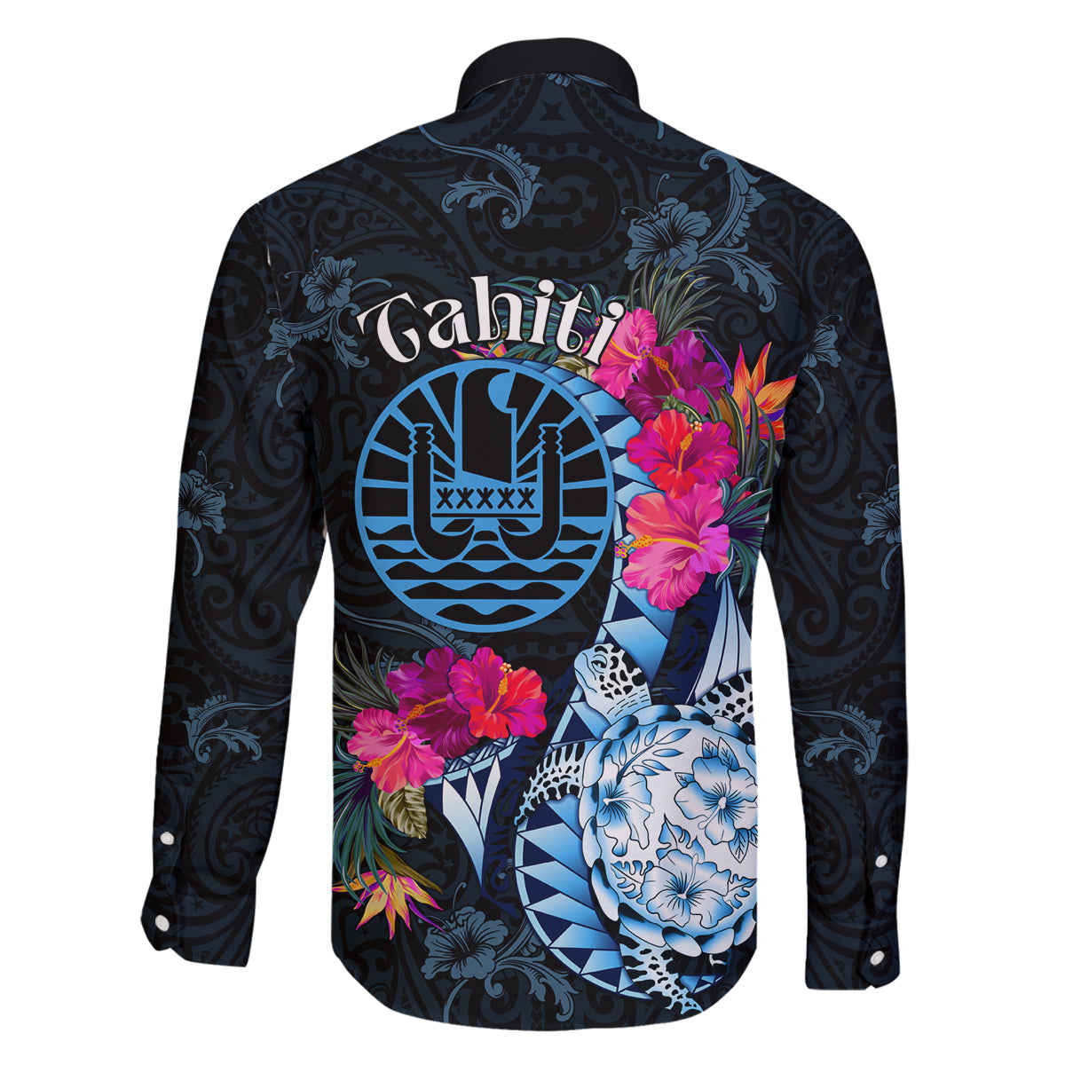 Tahiti Ia Orana Family Matching Puletasi and Hawaiian Shirt Polynesian Turtle With Coat Of Arms LT05 - Polynesian Pride