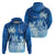 Personalised Bula Fiji Hoodie Fijian Masi Pattern With Blue Coat Of Arms LT05 - Polynesian Pride