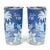 Bula Fiji Tumbler Cup Fijian Masi Pattern With Blue Coat Of Arms