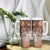 Bula Fiji Tumbler With Handle Fijian Masi Pattern With Brown Coat Of Arms