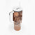 Bula Fiji Tumbler With Handle Fijian Masi Pattern With Brown Coat Of Arms