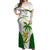 Custom Tailevu Rugby Off Shoulder Maxi Dress Fiji Tapa Pattern LT05 Women Green - Polynesian Pride