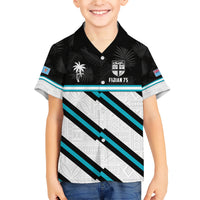 Custom Fiji Rugby Family Matching Short Sleeve Bodycon Dress and Hawaiian Shirt Fijian 7s With Tapa Pattern LT05 Son's Shirt White - Polynesian Pride