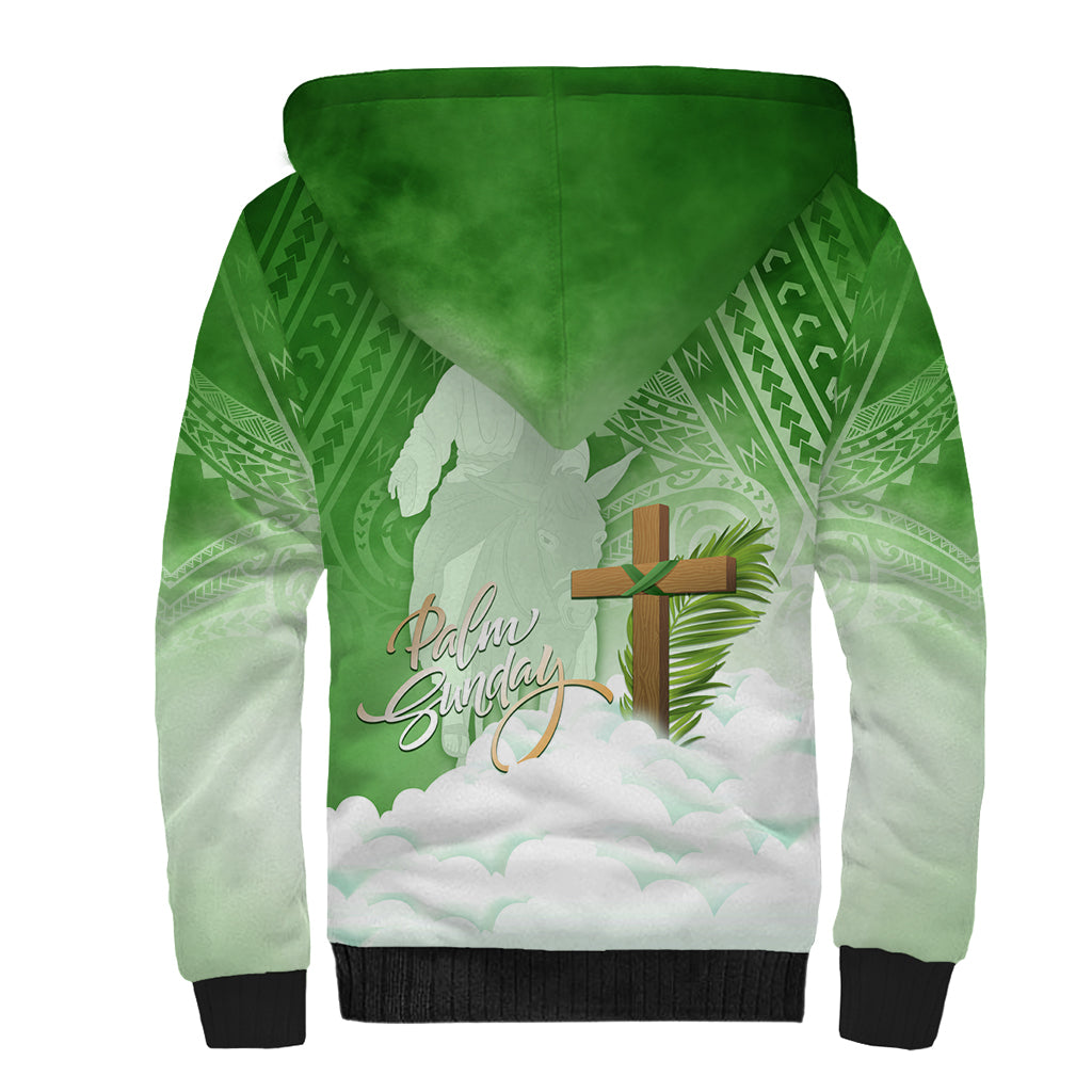 Happy Palm Sunday Sherpa Hoodie With Polynesian Pattern LT05 - Polynesian Pride