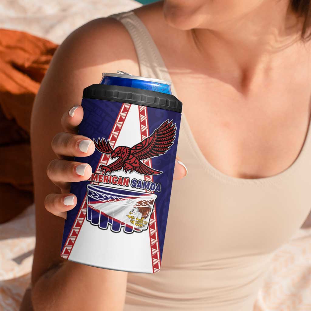 Personalised American Samoa Flag Day 4 in 1 Can Cooler Tumbler Flag Style LT05 - Polynesian Pride