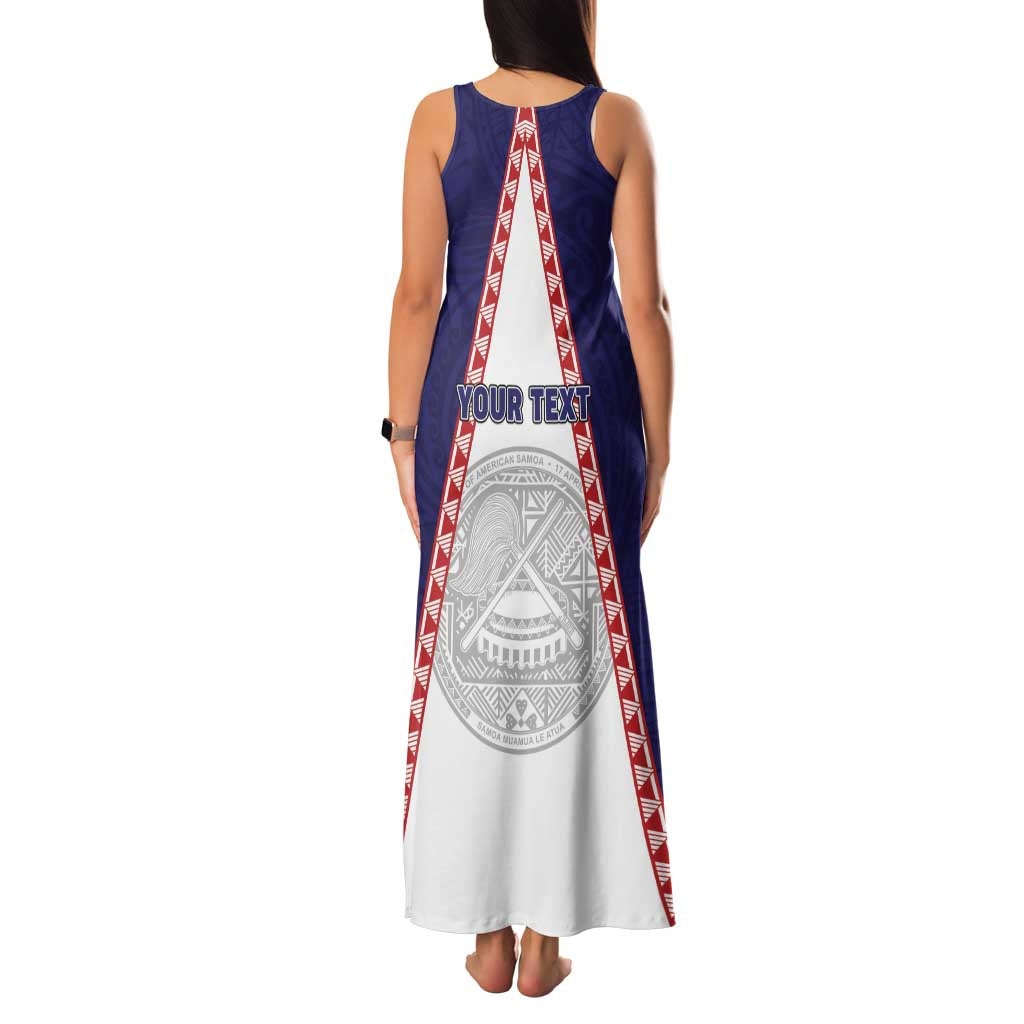 Personalised American Samoa Flag Day Family Matching Tank Maxi Dress and Hawaiian Shirt Flag Style
